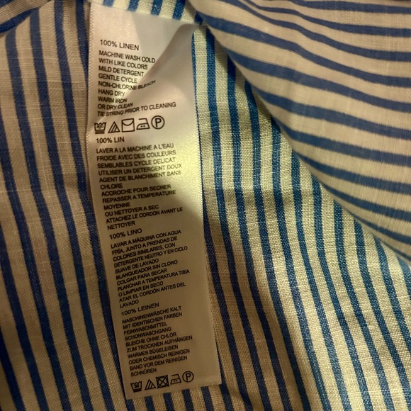 Tommy Bahama Women’s Sz SP 100% Linen Beachy Coastal Preppy Summery Striped Top - Picture 9 of 9
